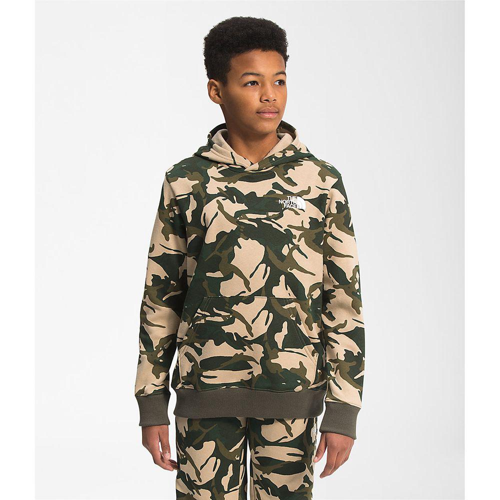 The North Face Printed Camp Fleece Pullover Αγόρια Φούτερ Hoodie - Πρασινο Καμουφλάζ (FDVZ52063)